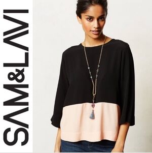 Sam & Lavi for Anthropologie color block blouse Size M NWOT